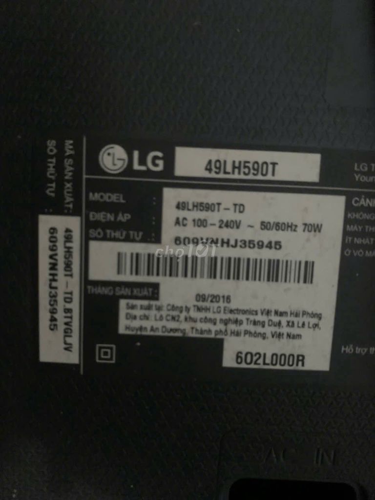 Tivi LG 49LH590T 2016. Mua bán Tivi, Âm thanh tại Quận Thanh Khê Đà Nẵng được đăng bởi Lâm Văn Phú hình 1