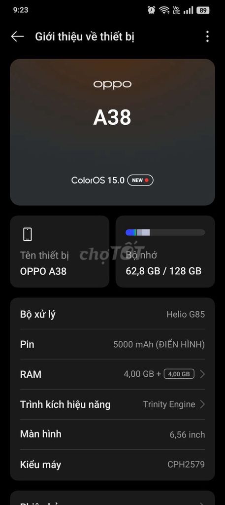 Oppo A38 128GB. Mua bán Điện thoại tại Huyện Nhà Bè Tp Hồ Chí Minh được đăng bởi Tuấn Biện hình 1