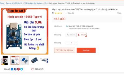 Mạch sạc pin lithium-ion type C bảo vệ pin khi sạc. Mua bán Linh kiện (RAM, Card...) tại Thành phố Dĩ An Bình Dương được đăng bởi hàng mới thanh lý 1 nữa giá