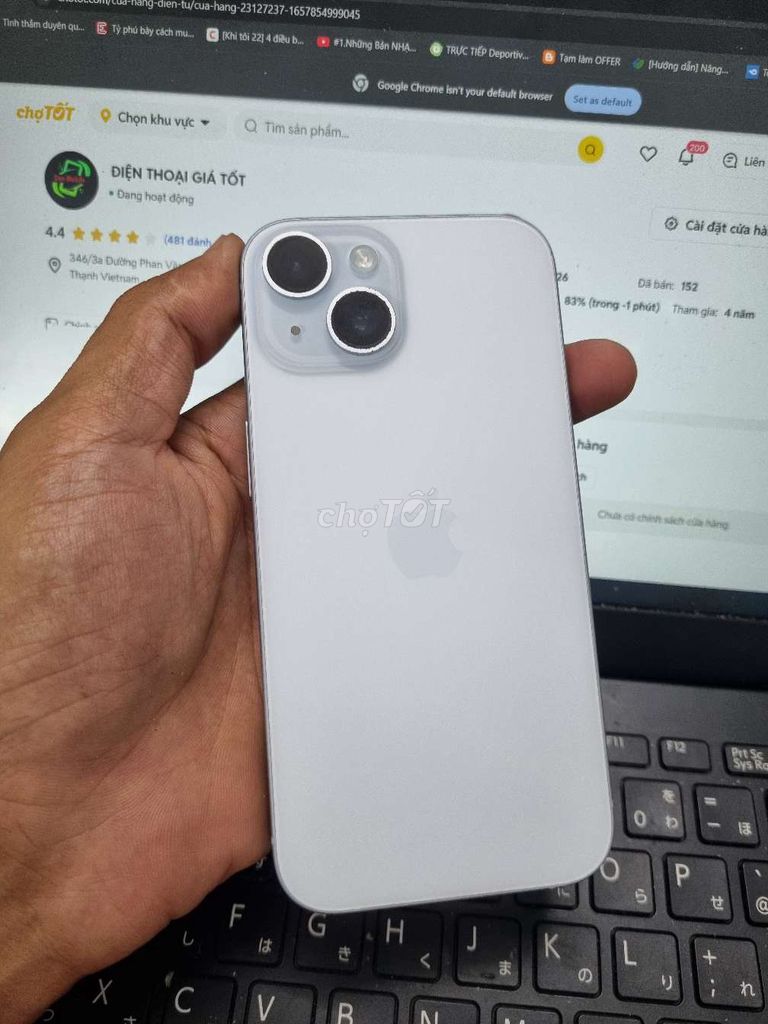 IPHONE 15 256GB MÁY QUỐC TẾ CHỨC NĂNG ĐẦY ĐỦ . Mua bán Điện thoại tại Quận Bình Thạnh Tp Hồ Chí Minh được đăng bởi Dân Mobile hình 1
