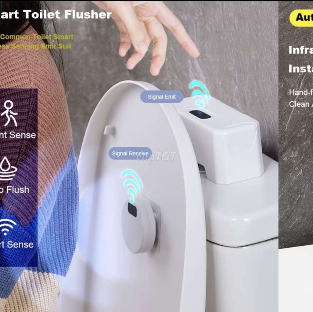 Bộ nút xả toilet cảm ứng Trắng. Mua bán Thiết bị vệ sinh, nhà tắm tại Thành phố Vĩnh Long Vĩnh Long được đăng bởi ST STORE chuyên sỉ hình 1