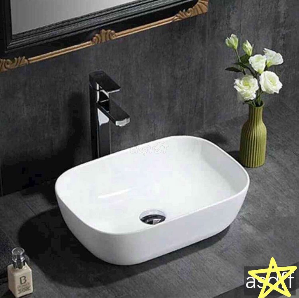 Chậu rửa mặt Sứ Trắng 60x45 cm Nóng lạnh. Mua bán Thiết bị vệ sinh, nhà tắm tại Quận Bình Tân Tp Hồ Chí Minh được đăng bởi NiNa SHOP hình 1