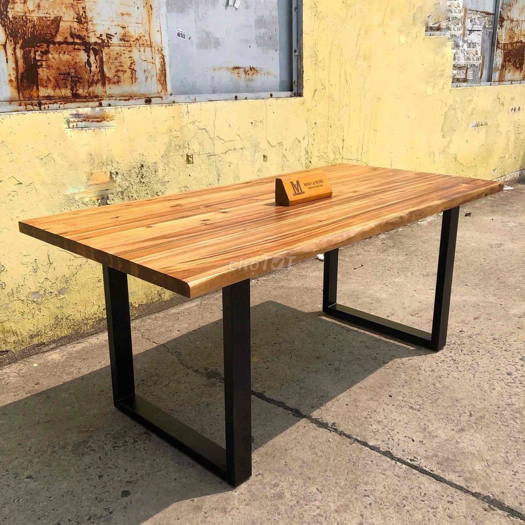 TÂN BÌNH Bàn ăn Gỗ tràm Sắt Nâu Đen 80x180cm. Mua bán Bàn ghế tại Quận Tân Bình Tp Hồ Chí Minh được đăng bởi Ngọc Phượng hình 1