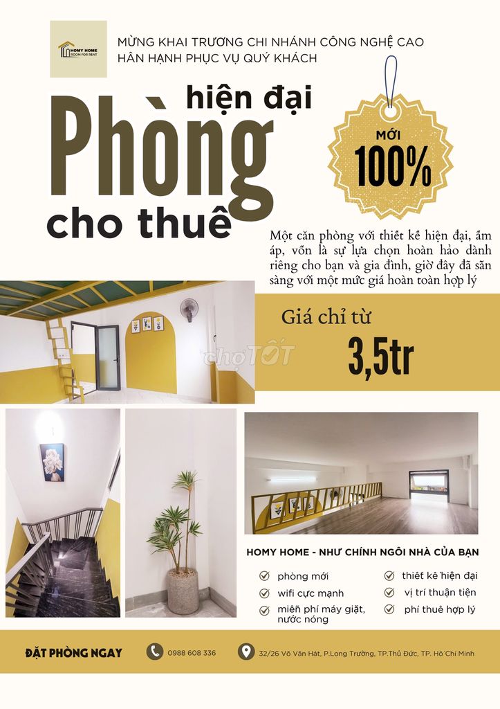 PHÒNG MỚI XÂY 100% HẺM 32, VÕ VĂN HÁT - TP. THỦ ĐỨC