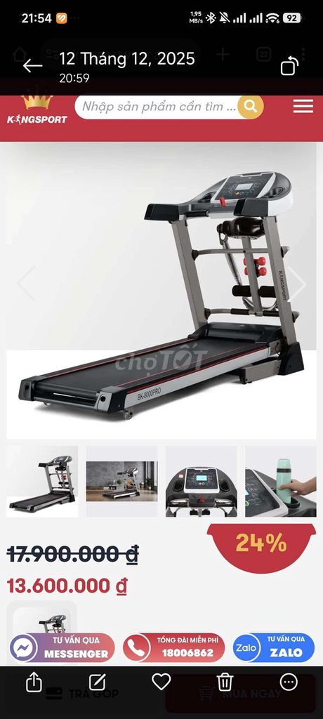 Máy chạy bộ Kingsport BK-8000 PRO. Mua bán Đồ thể thao, Dã ngoại tại Quận Nam Từ Liêm Hà Nội được đăng bởi DUNG BUI hình 1