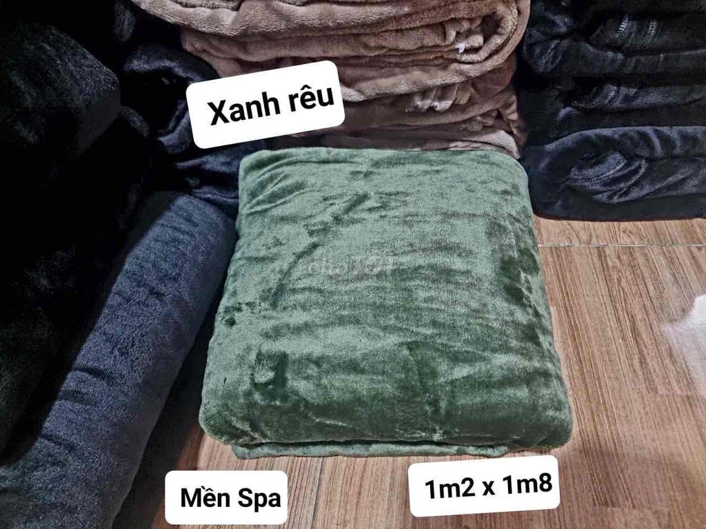Mền Spa Tuyết nhung Xanh rêu 1m2 x 1m8 mềm mịn. Mua bán Giường, chăn ga gối nệm tại Quận 12 Tp Hồ Chí Minh được đăng bởi Sỉ Mền Campuchia Q12 hình 1