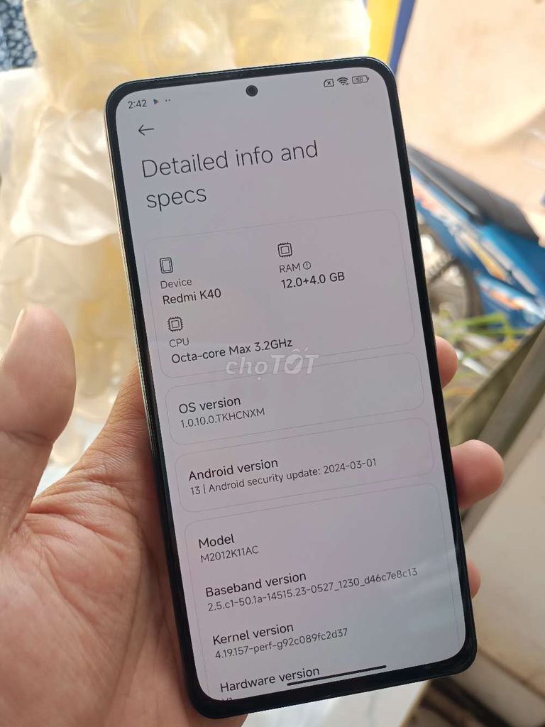 Xiaomi Redmi K40 12GB/256GB Đa sắc Đã sử dụng. Mua bán Điện thoại tại Huyện Châu Thành An Giang được đăng bởi Phạm Trường hình 1