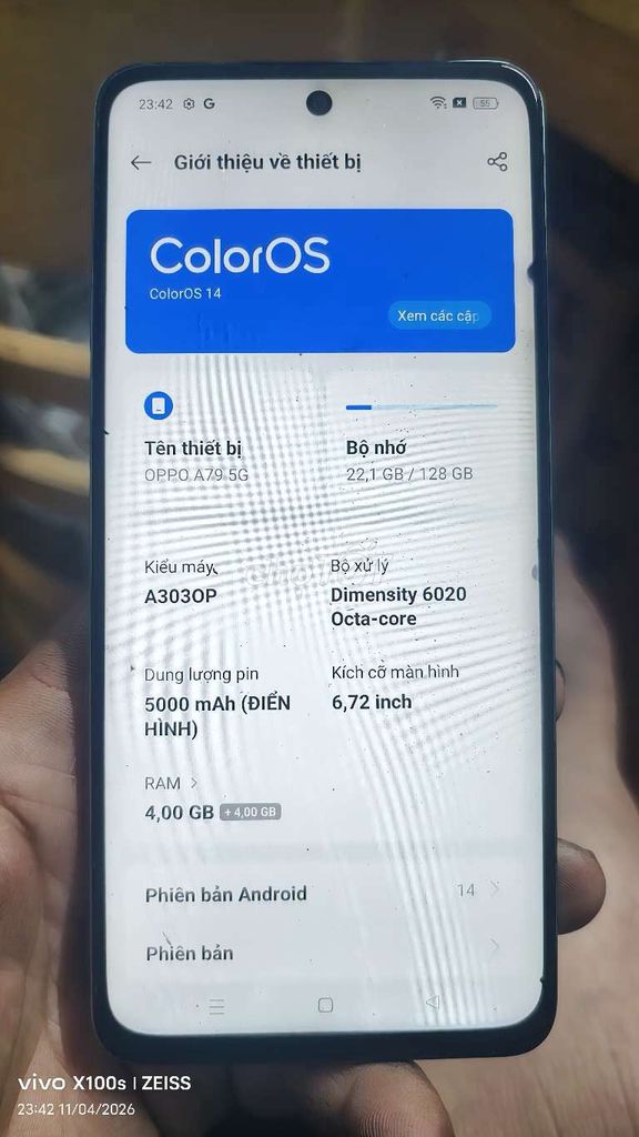 OPPO A79 5G 128GB Xanh ngọc. Mua bán Điện thoại tại Thành phố Buôn Ma Thuột Đắk Lắk được đăng bởi hiền nguyên hình 1