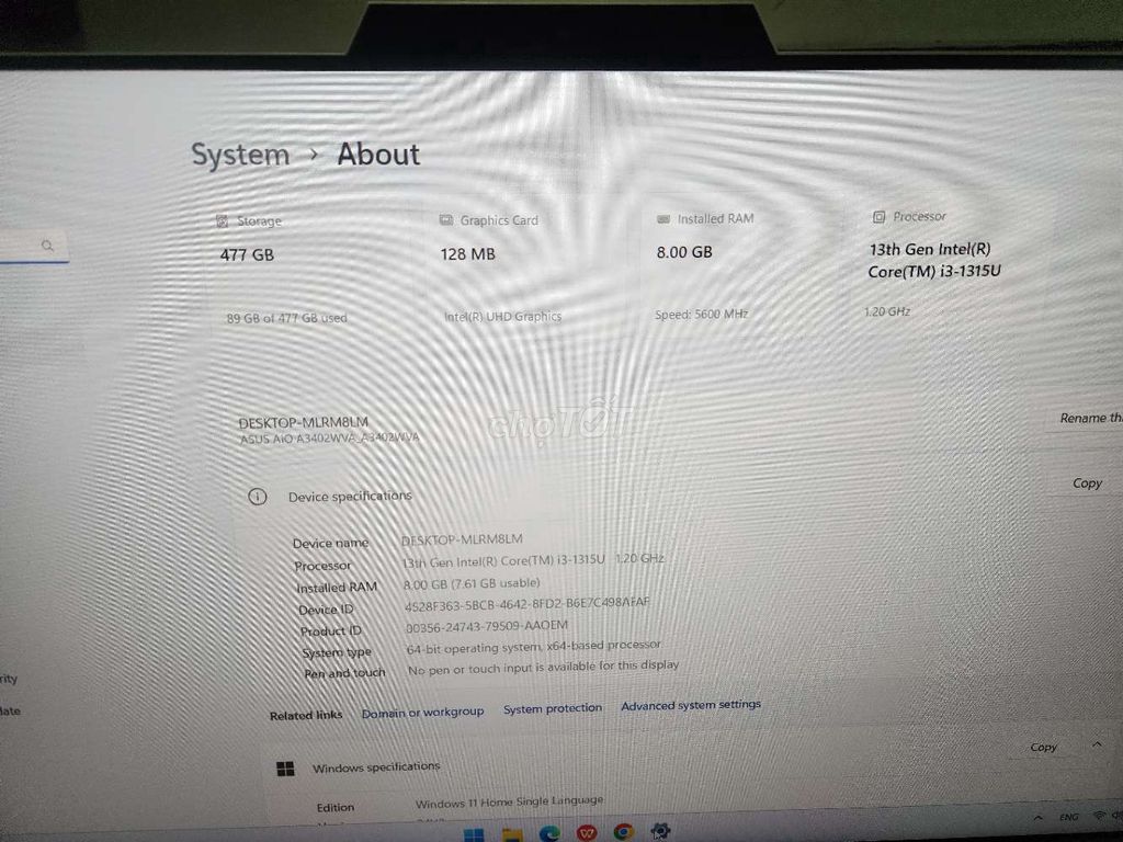 Máy tính all in one asus 24inch,  i3 th13-8G-500G. Mua bán Máy tính để bàn tại Quận Gò Vấp Tp Hồ Chí Minh được đăng bởi QUANG ĐẠT hình 3