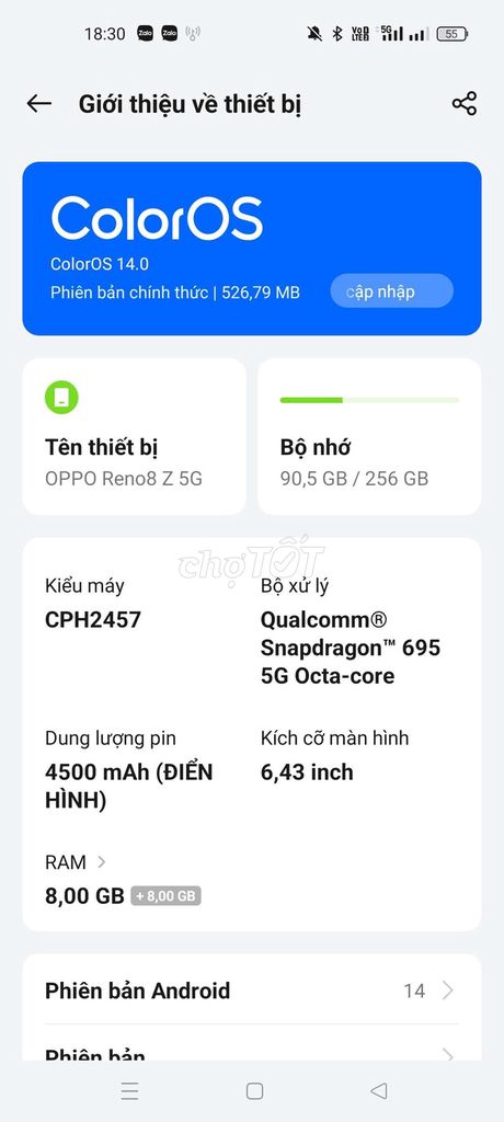 Oppo Reno 8Z 5G 256GB Đen. Mua bán Điện thoại tại Thành phố Thủ Đức Tp Hồ Chí Minh được đăng bởi Hải Đỗ hình 1
