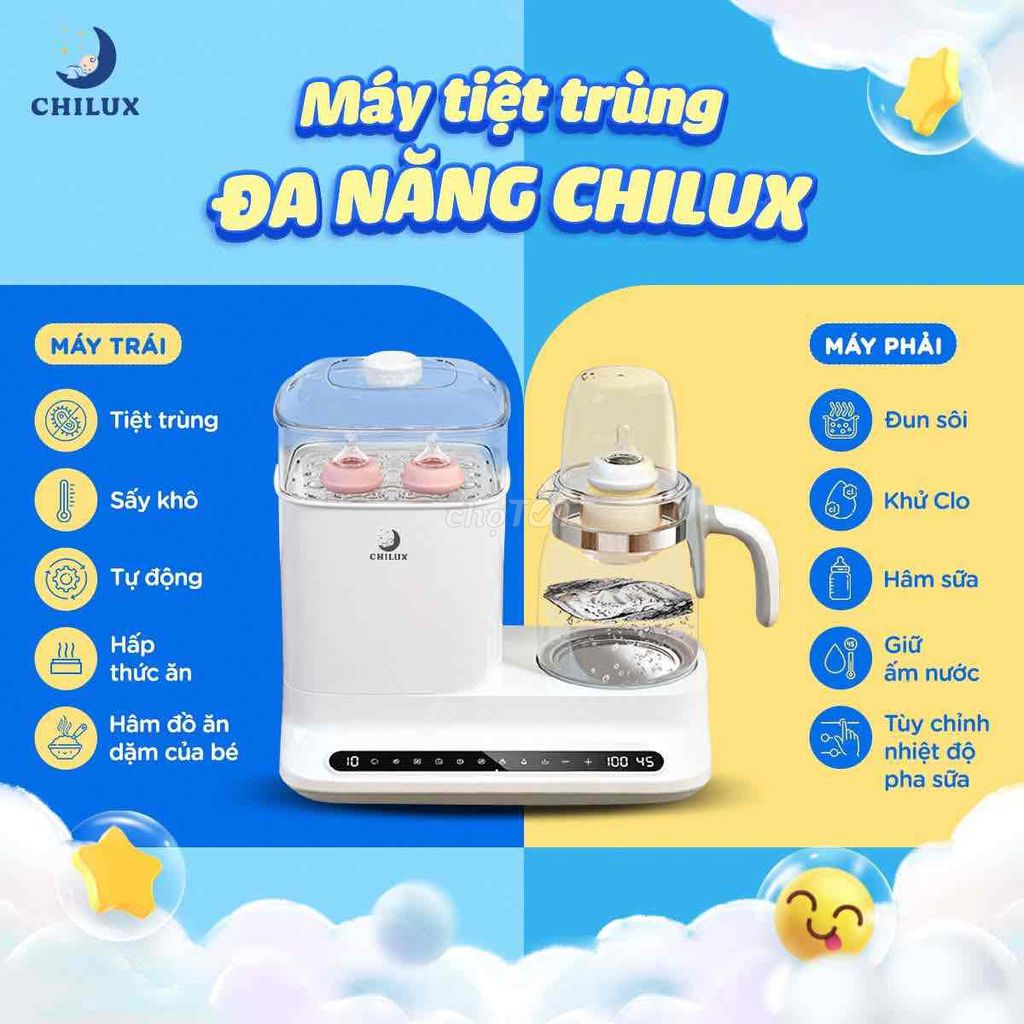 Máy tiệt trùng sấy khô hâm sữa Chilux C1 Trắng. Mua bán Mẹ và bé tại Thành phố Thủ Đức Tp Hồ Chí Minh được đăng bởi Cloud hình 1