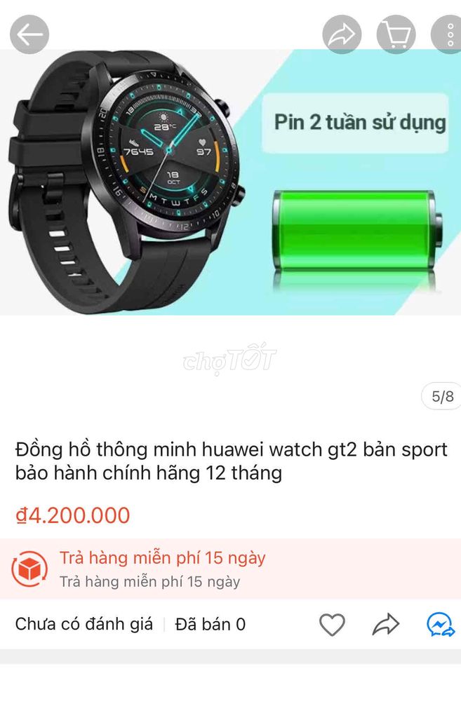 Huawel GT 2 đẹp keng pin trâu