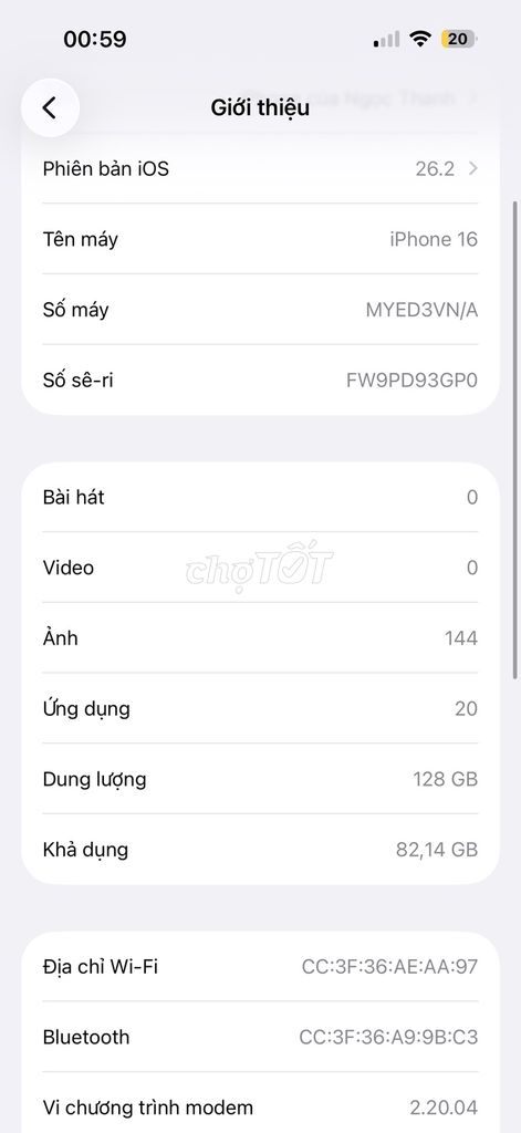Apple iPhone 16 128GB. Mua bán Điện thoại tại Quận Hà Đông Hà Nội được đăng bởi Lê Văn Dũng hình 1