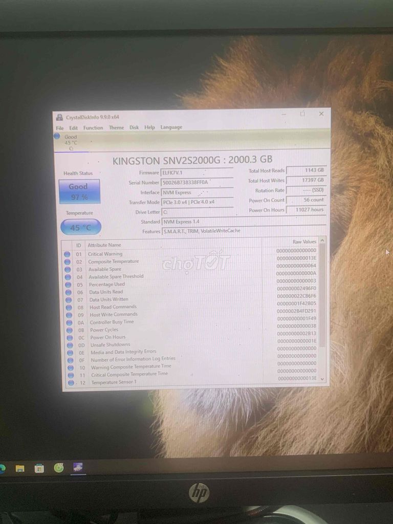 RAM Kingston SNV2S 2TB Gen 4 Đã sử dụng 97% CBH. Mua bán Linh kiện (RAM, Card...) tại Quận 3 Tp Hồ Chí Minh được đăng bởi NgoPhuong hình 1