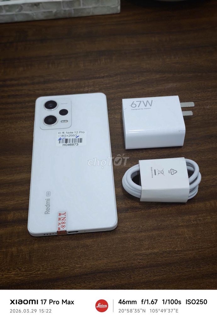 Redmi Note 12 Pro 5G 8/256 Quốc Tế sạc 67w có COD. Mua bán Điện thoại tại Quận Hoàng Mai Hà Nội được đăng bởi Trần Ngọc Hiếu hình 1