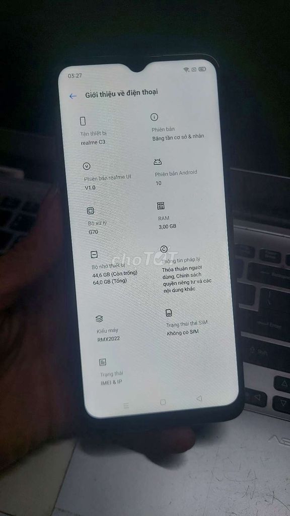 Realme c3 3/64 fun chức năng