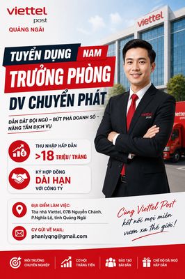 TUYỂN DỤNG TRƯỞNG PHÒNG DV CHUYỂN PHÁT
