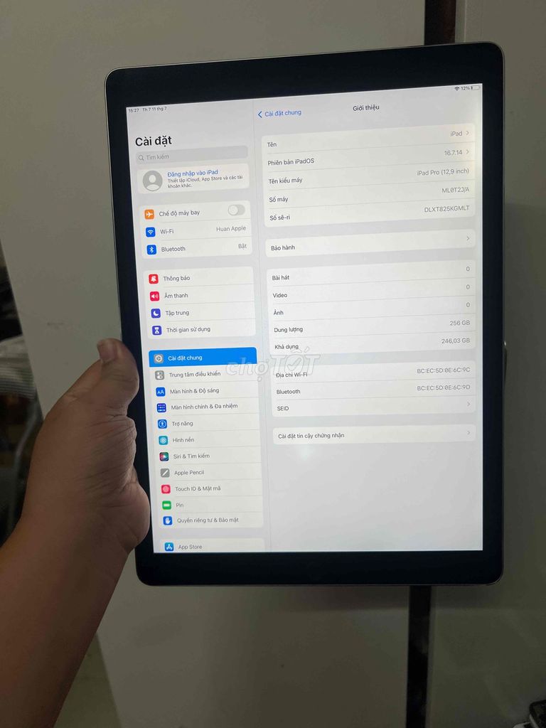 Apple iPad Pro 12.9 gen1 Wifi Xám. Mua bán Máy tính bảng tại Quận Bắc Từ Liêm Hà Nội được đăng bởi Huân hình 1