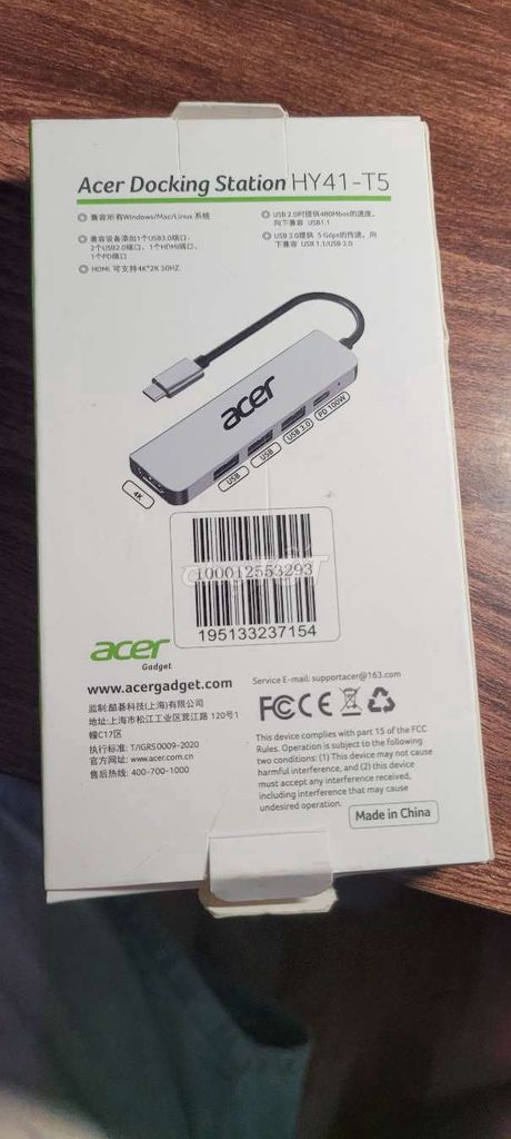 Docking Station Acer HY41-T5 Xám. Mua bán Phụ kiện (Màn hình, Chuột...) tại Huyện Hiệp Hòa Bắc Giang được đăng bởi Nguyễn Hải hình 1