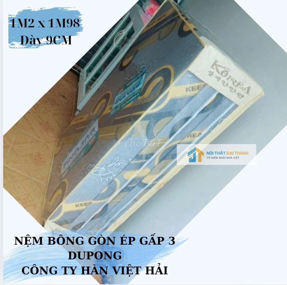 NỆM BÔNG GÒN ÉP DUPONG 1M2 X 1M95 X 9CM giásiêu rẻ. Mua bán Giường, chăn ga gối nệm tại Quận Tân Phú Tp Hồ Chí Minh được đăng bởi NỘI THẤT ĐẠI THÀNH hình 1