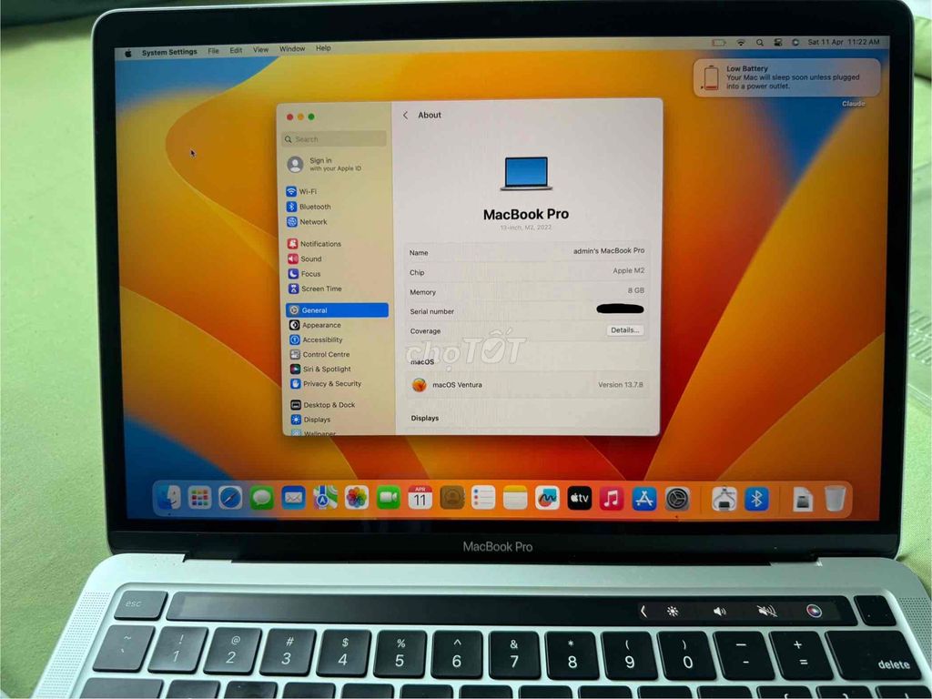 Apple MacBook Pro M2 8GB 256Gb 13inch. Mua bán Laptop tại Quận Tân Phú Tp Hồ Chí Minh được đăng bởi Nhat hình 1