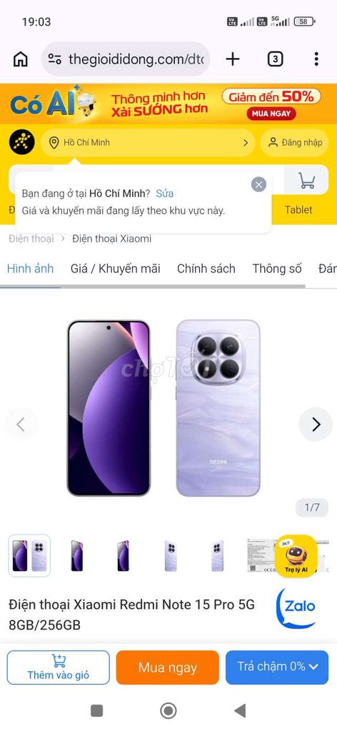 Xiaomi Redmi Note 15 Pro 5G 256GB Tím. Mua bán Điện thoại tại Thị xã Phú Mỹ Bà Rịa - Vũng Tàu được đăng bởi Cường Thư Sinh hình 1