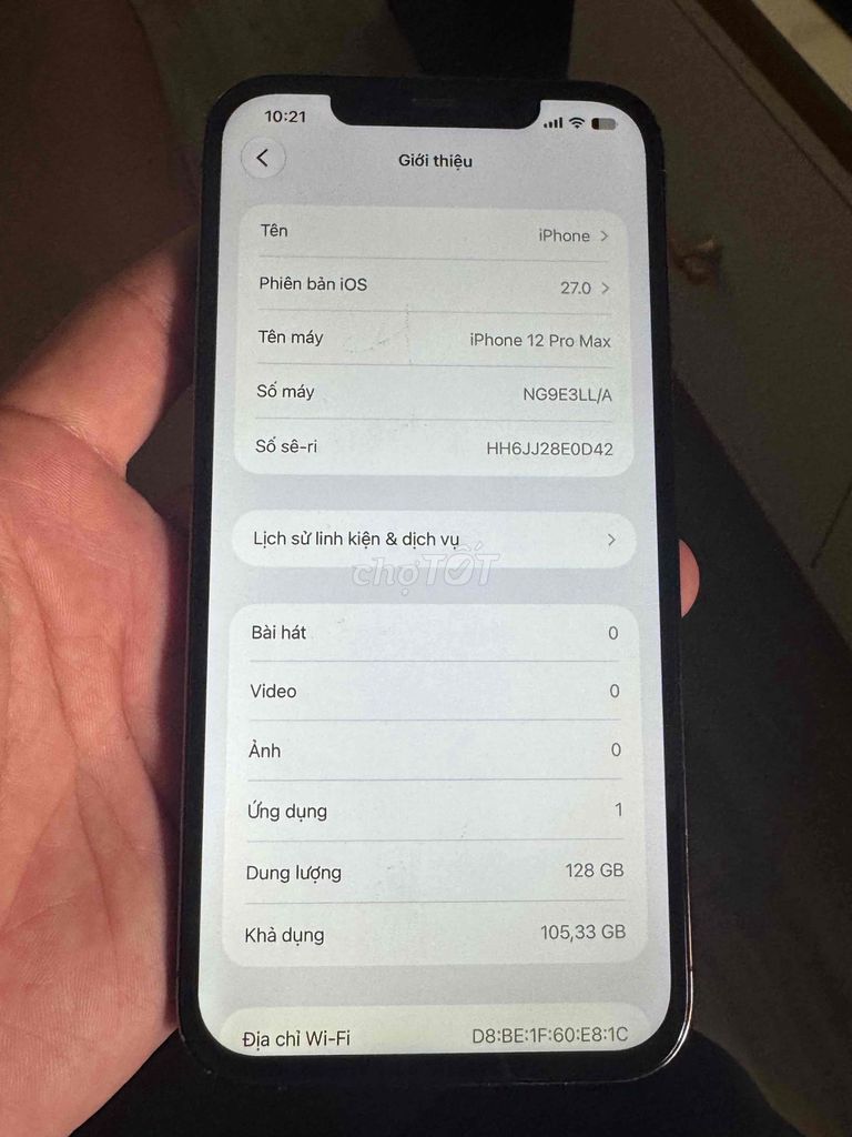 iPhone 12 Pro Max 128GB lock full. Mua bán Điện thoại tại Thành phố Buôn Ma Thuột Đắk Lắk được đăng bởi Trường GianG hình 1
