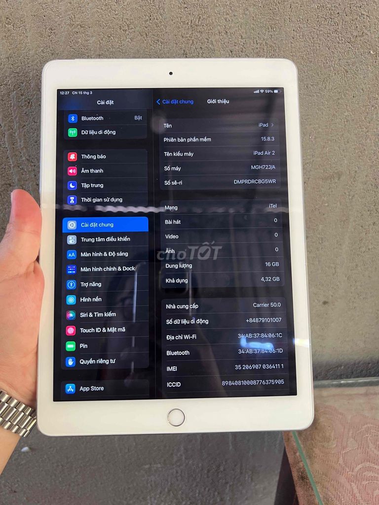 Apple iPad Air 2 16GB Bạc. Mua bán Máy tính bảng tại Thành phố Phan Thiết Bình Thuận được đăng bởi Tuấn Kiệt hình 1