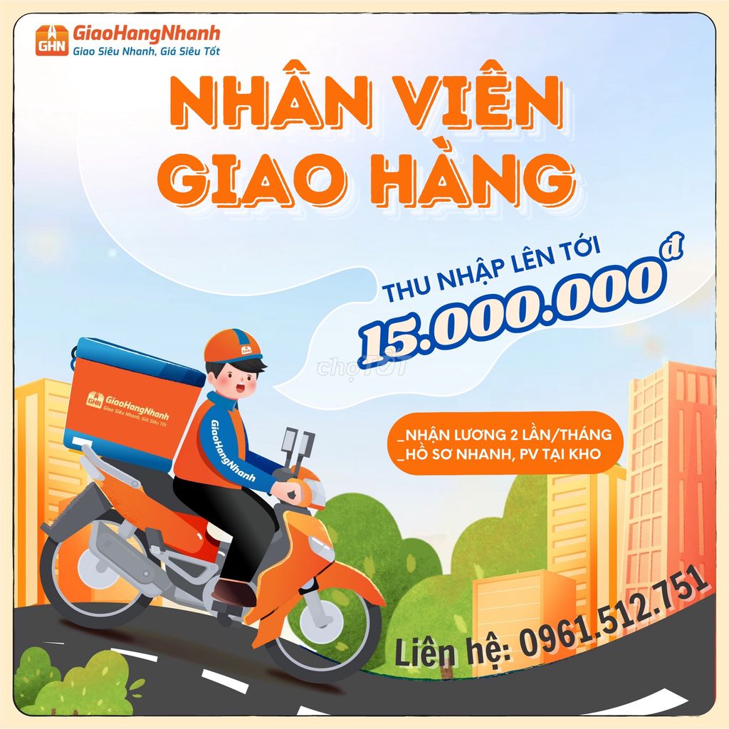 Tuyển dụng SHIPPER lương 10-15TR (TÂN UYÊN)