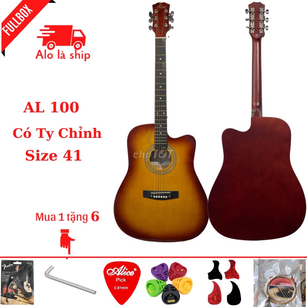 Đàn Guitar Acoustic AL-100 Dáng Khuyết Đẹp