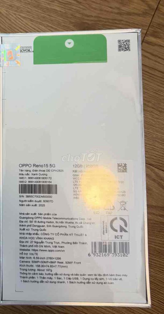 Oppo Reno 15 5G 256GB Xanh Dương. Mua bán Điện thoại tại Quận 1 Tp Hồ Chí Minh được đăng bởi Duy hình 1