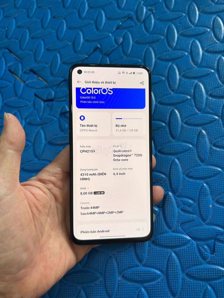 Bán Oppo Reno5 Snap720g Ram8/128 zin cũ. Mua bán Điện thoại tại Quận Hà Đông Hà Nội được đăng bởi Mạnh Mobile hình 1