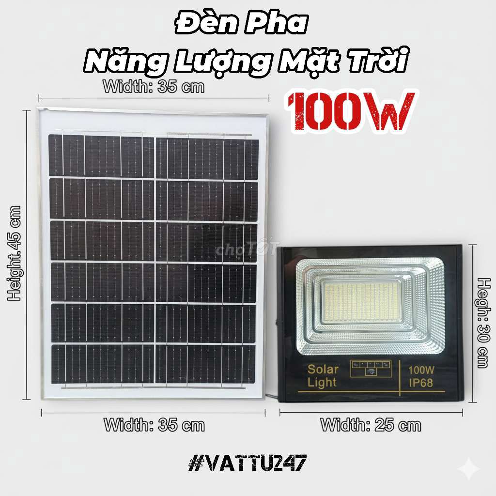 Đèn Pha Năng Lượng Mặt Trời 100W Cao Cấp. Mua bán Đèn tại Quận 5 Tp Hồ Chí Minh được đăng bởi VẬT TƯ 247 hình 1