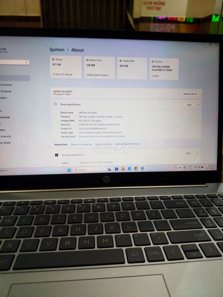 HP Laptop 15-s30xx i5-1334U 16GB/500GB Bạc. Mua bán Laptop tại Huyện Hóc Môn Tp Hồ Chí Minh được đăng bởi Trần Văn Quân hình 1