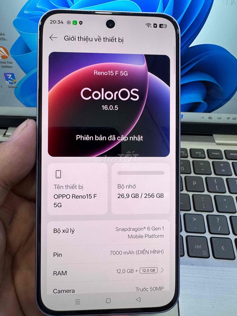 Oppo Reno 15 F 5G 256GB Xanh. Mua bán Điện thoại tại Quận 6 Tp Hồ Chí Minh được đăng bởi QUỐC THIÊN BÁN GÓP 0 ĐỒNG  hình 1