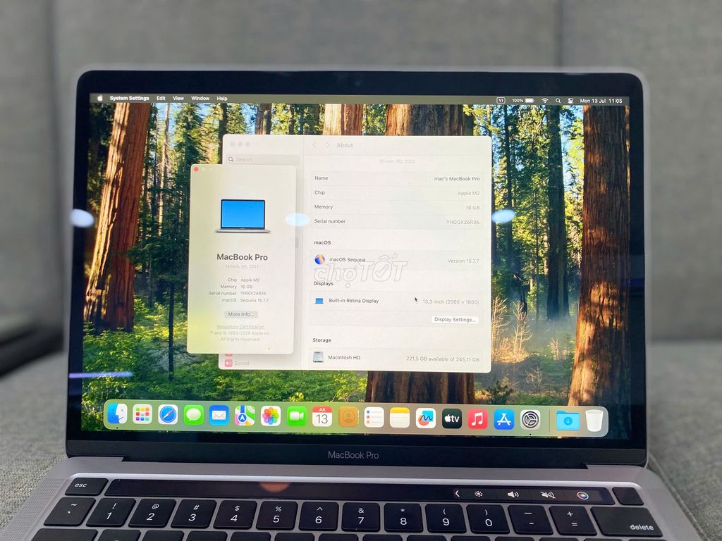  MacBook Pro 13inch Chip M2 Ram 16Gb SSD 256Gb. Mua bán Laptop tại Quận 10 Tp Hồ Chí Minh được đăng bởi Lapvn hình 1