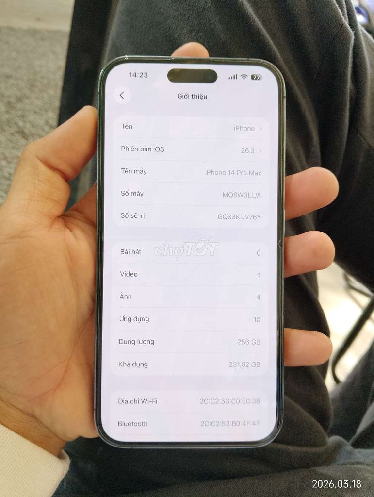 Apple iPhone 14 Pro Max 256GB Tím. Mua bán Điện thoại tại Thành phố Bến Tre Bến Tre được đăng bởi bảo hình 1