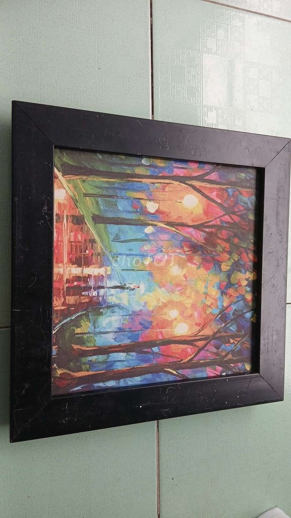 Tranh canvas trừu tượng đa sắc khung đen. Mua bán Cây cảnh, đồ trang trí tại Quận Tân Bình Tp Hồ Chí Minh được đăng bởi Le Nhai hình 1