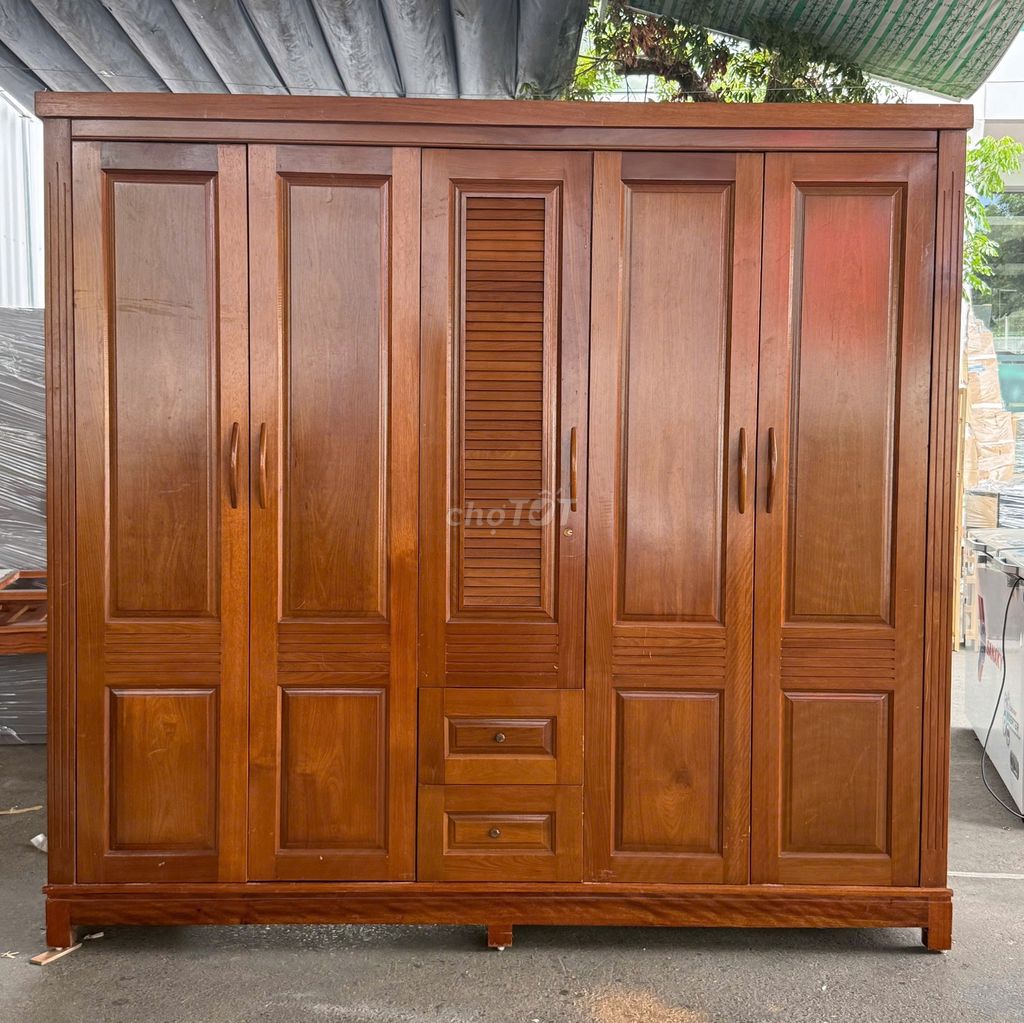 Tủ quần áo Gỗ xoan đào 5 cánh. Mua bán Tủ, kệ gia đình tại Quận Cẩm Lệ Đà Nẵng được đăng bởi Huỳnh Hà  hình 1