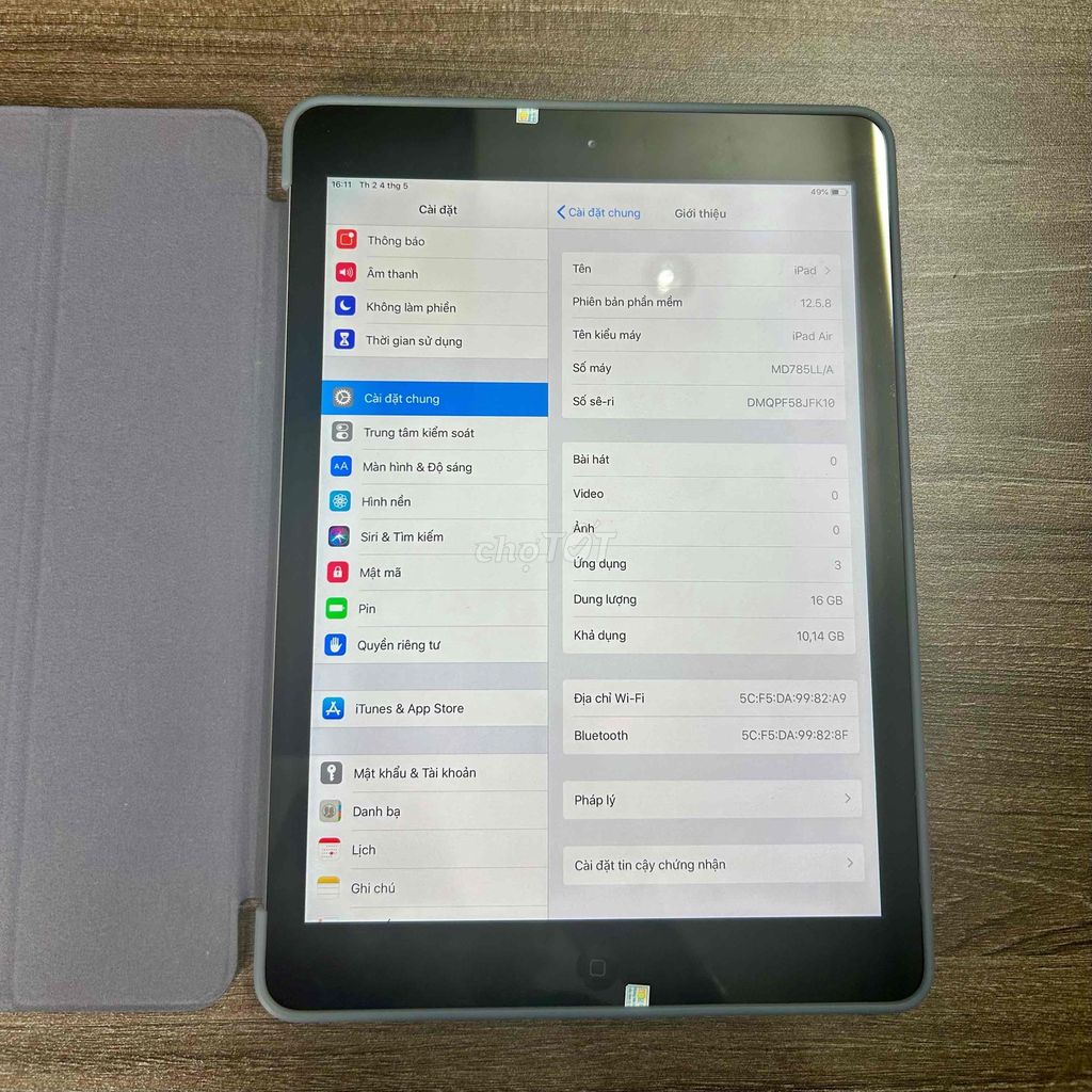 Apple iPad Air 1 16GB Xám Wifi. Mua bán Máy tính bảng tại Quận Hà Đông Hà Nội được đăng bởi Lê Anh Tuấn hình 1