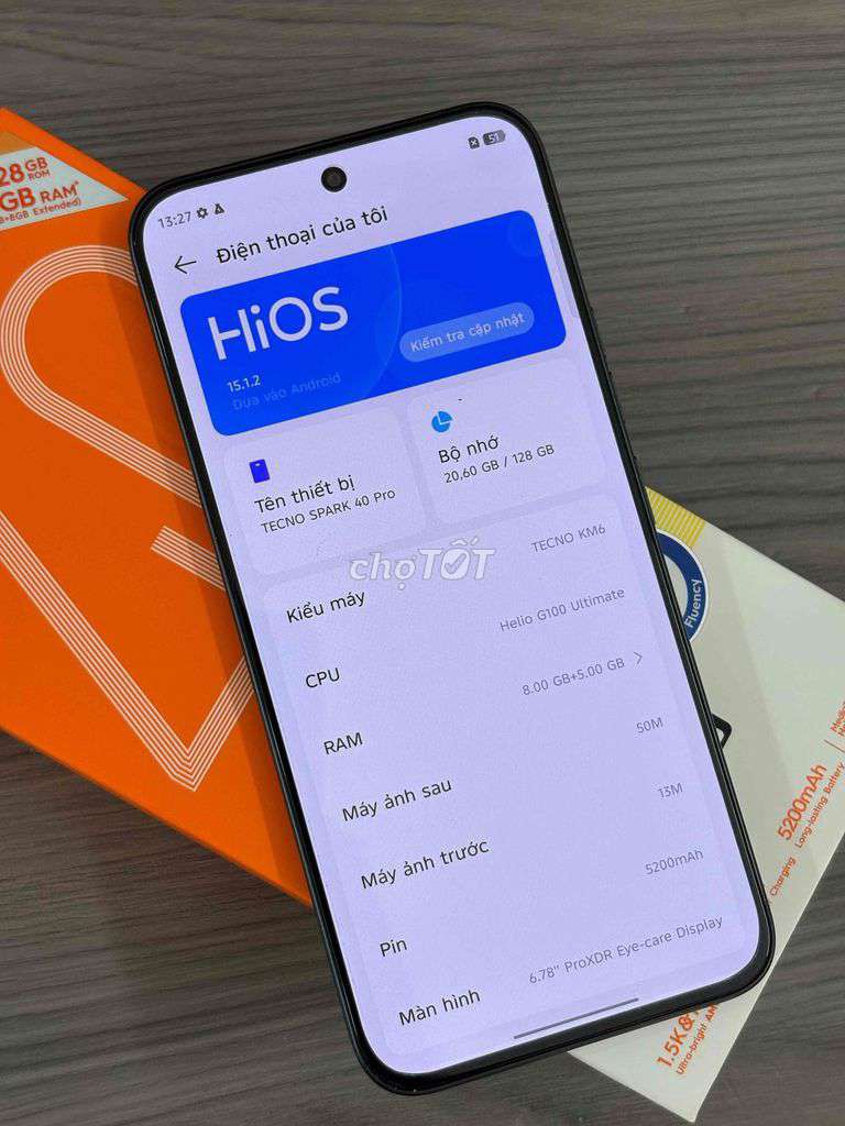 Tecno Spark 40 Pro Đen 128GB. Mua bán Điện thoại tại Huyện Triệu Sơn Thanh Hóa được đăng bởi Akiraphan hình 1