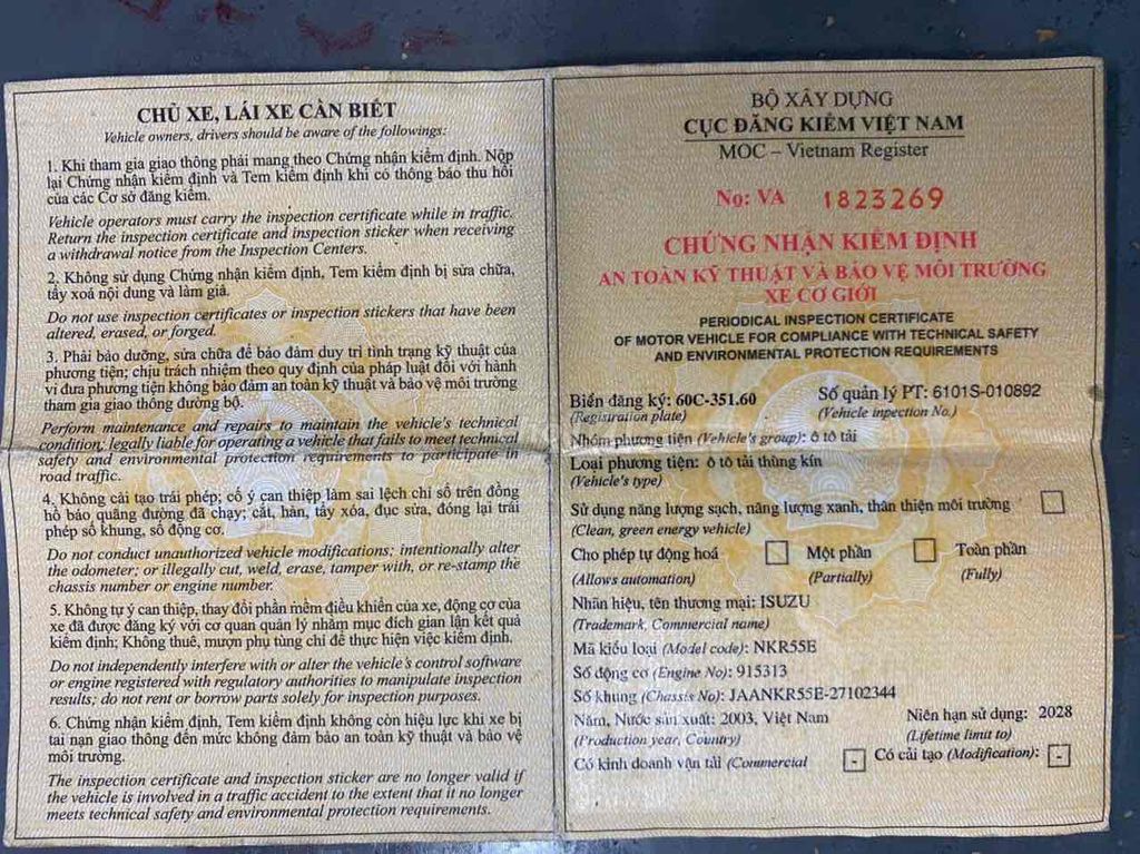 lSuzu 2003 thùng kín  xe rút ham cầu. Mua bán Xe tải, xe ben tại Thành phố Thủ Đức Tp Hồ Chí Minh được đăng bởi  Nguyen Vy hình 8