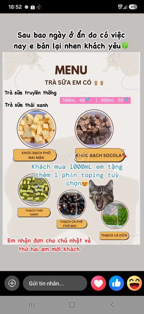 Trà sữa Truyền thống 500ml. Mua bán Đồ ăn, thực phẩm và các loại khác tại Huyện Châu Đức Bà Rịa - Vũng Tàu được đăng bởi Nguyenngochai hình 1