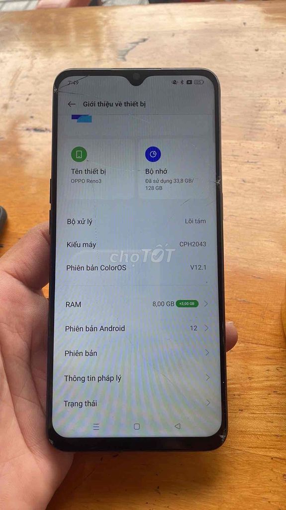 OPPO Reno 3 8GB/128GB chữa cháy chạy grab ok. Mua bán Điện thoại tại Quận 12 Tp Hồ Chí Minh được đăng bởi anh tâm hình 1