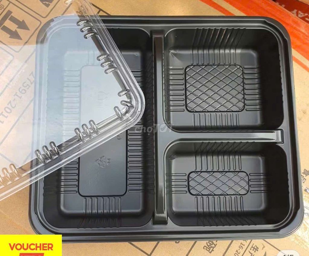 Khay cơm nhựa 3 ngăn màu đen. Mua bán Dụng cụ nhà bếp tại Quận Bình Thạnh Tp Hồ Chí Minh được đăng bởi Tên chưa cung cấp hình 1