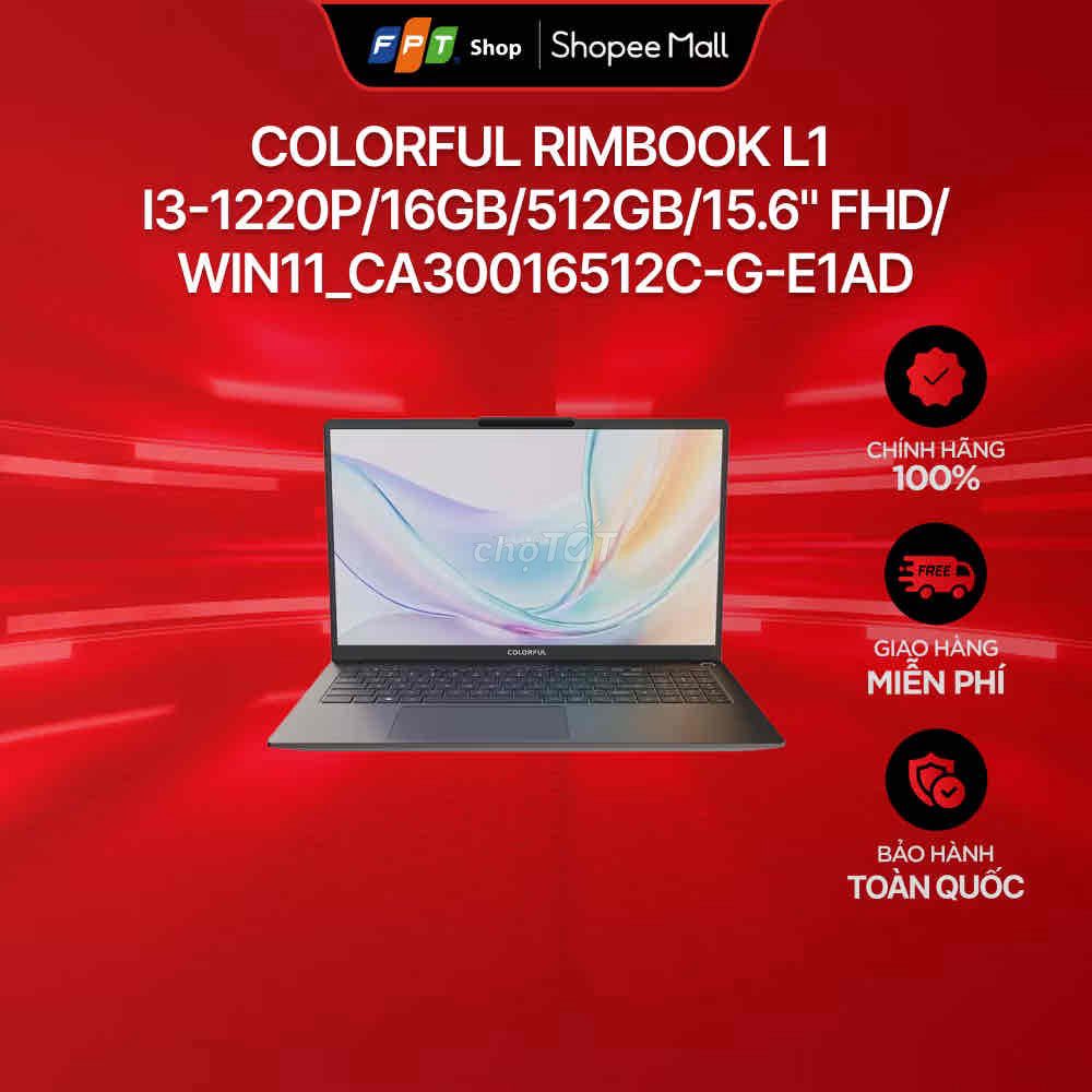 Laptop Colorful Rimbook L1 i3-1220P NEW Đặt Trước. Mua bán Laptop tại Quận Liên Chiểu Đà Nẵng được đăng bởi Lê Thanh Hải hình 1