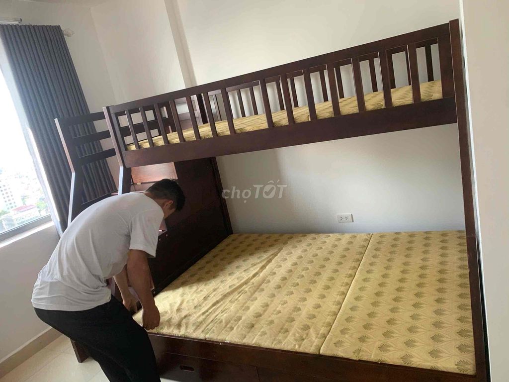 pass giường tầng gỗ thịt tặng đệm free ship lắp. Mua bán Giường, chăn ga gối nệm tại Quận Thanh Xuân Hà Nội được đăng bởi Bông Bông hình 1