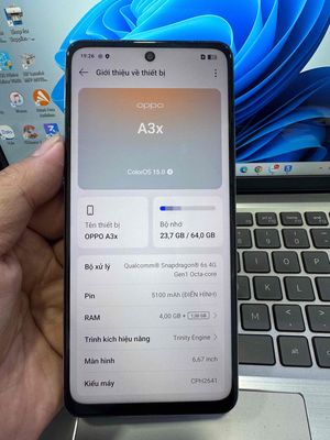 Oppo A3X 4GB/64GB Xanh Đã sử dụng