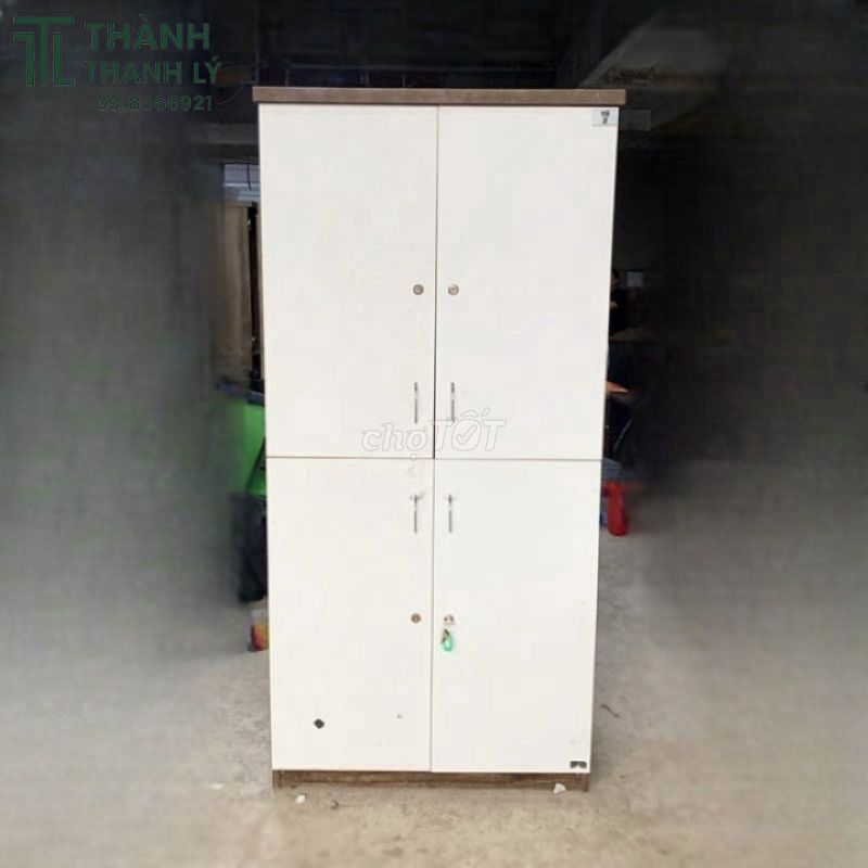 Tủ Quần Áo Gỗ MDF Trắng 4 Ngăn Đẹp 90%. Mua bán Tủ, kệ gia đình tại Quận Tân Phú Tp Hồ Chí Minh được đăng bởi Thành Thanh Lý  hình 1