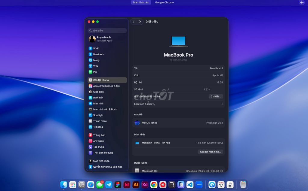 Apple MacBook Pro M1 13.3 inch 16GB/512GB. Mua bán Laptop tại Quận Nam Từ Liêm Hà Nội được đăng bởi Manh Pham hình 1